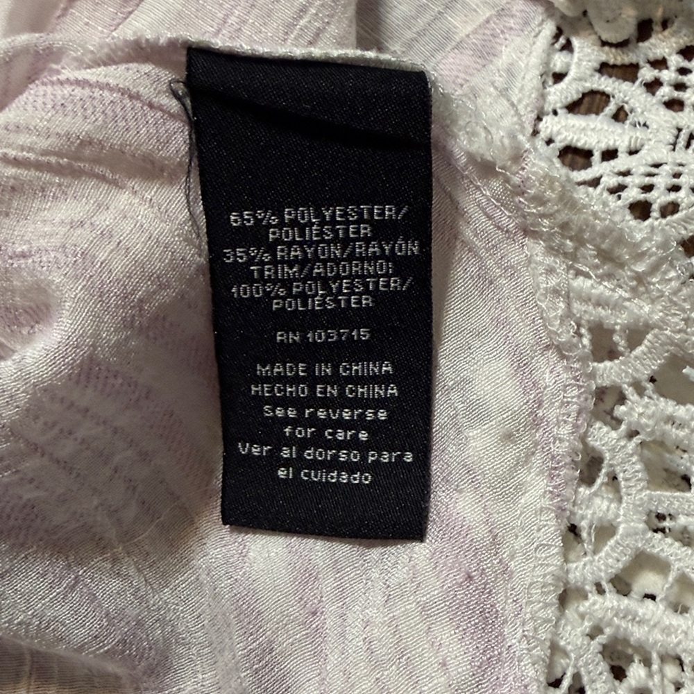 Zac & Rachel 3X Pastel Stripe Sleeveless Tunic Lace Hem Boho Top - Picture 7 of 8